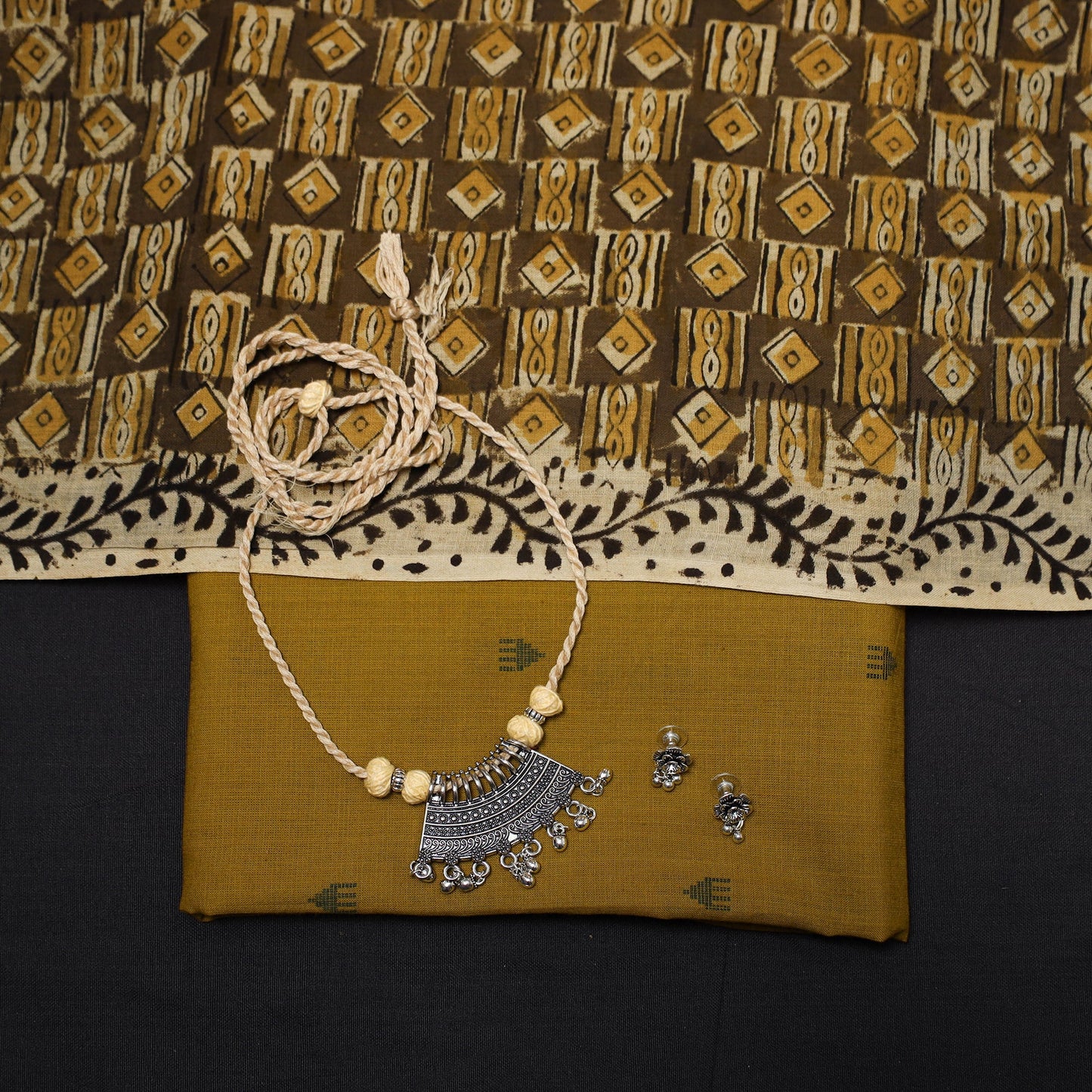 Jacquard cotton 2pc unstitched dress material