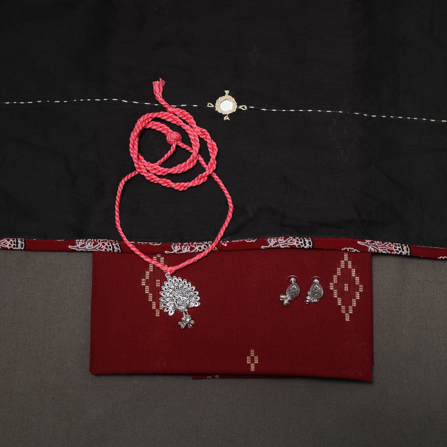 Jacquard cotton 2pc unstitched dress material