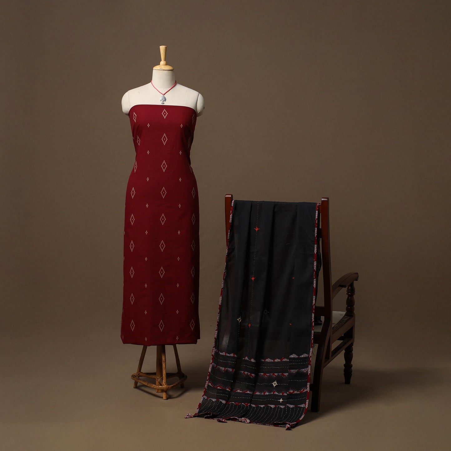 Jacquard cotton 2pc unstitched dress material