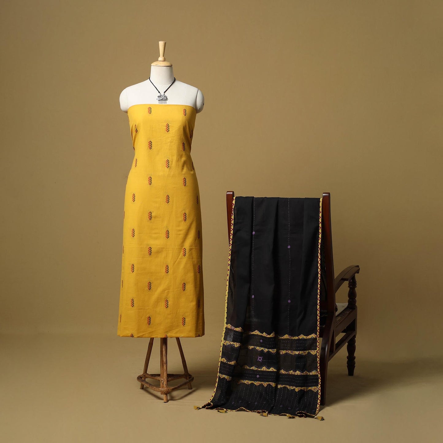 Jacquard cotton 2pc unstitched dress material