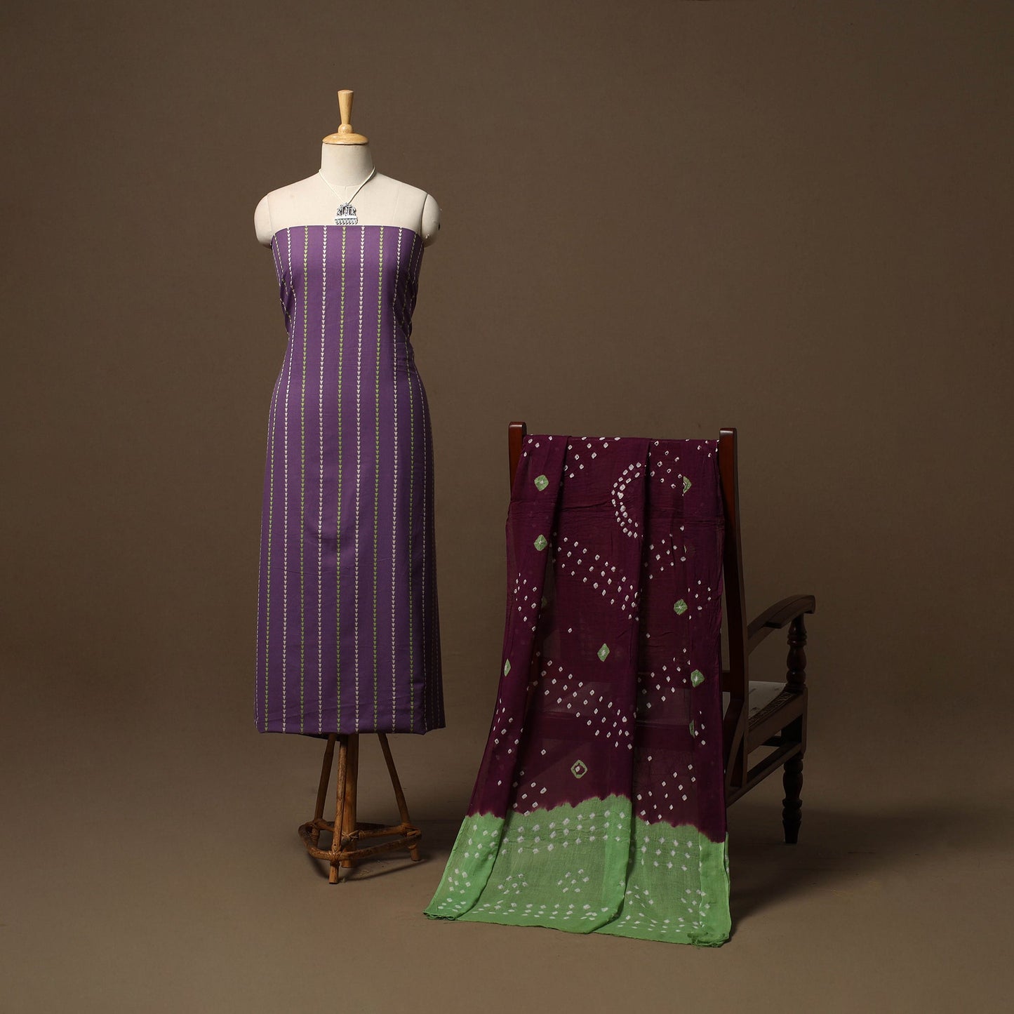 Jacquard cotton 2pc unstitched dress material