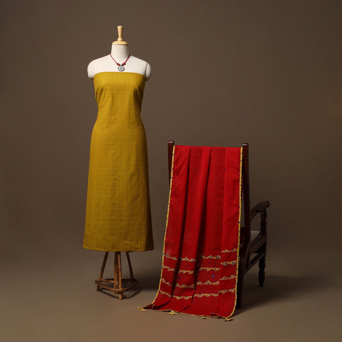 Jacquard cotton 2pc unstitched dress material