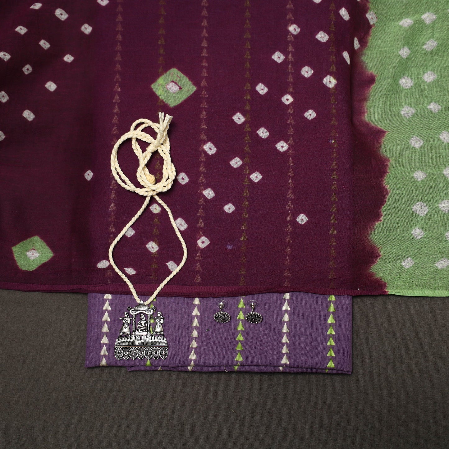 Jacquard cotton 2pc unstitched dress material