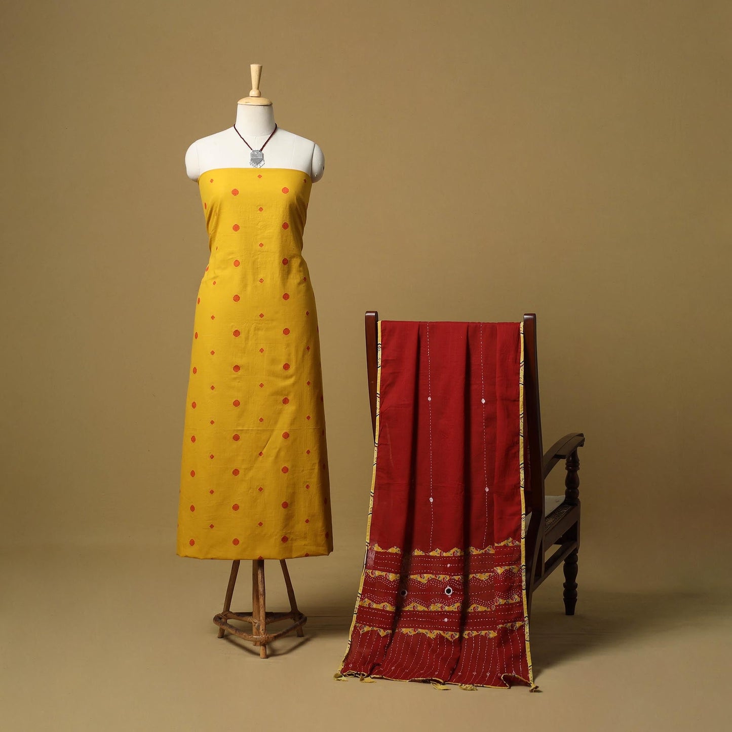 Jacquard cotton 2pc unstitched dress material