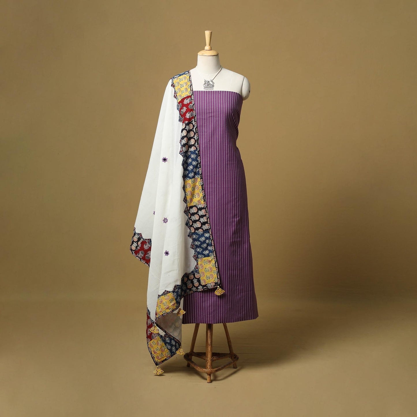 Jacquard cotton 2pc unstitched dress material