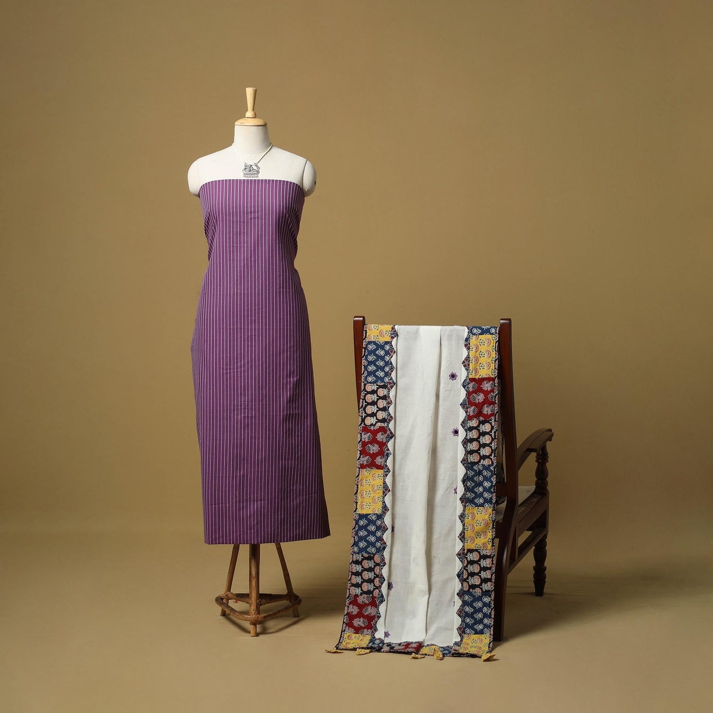 Jacquard cotton 2pc unstitched dress material