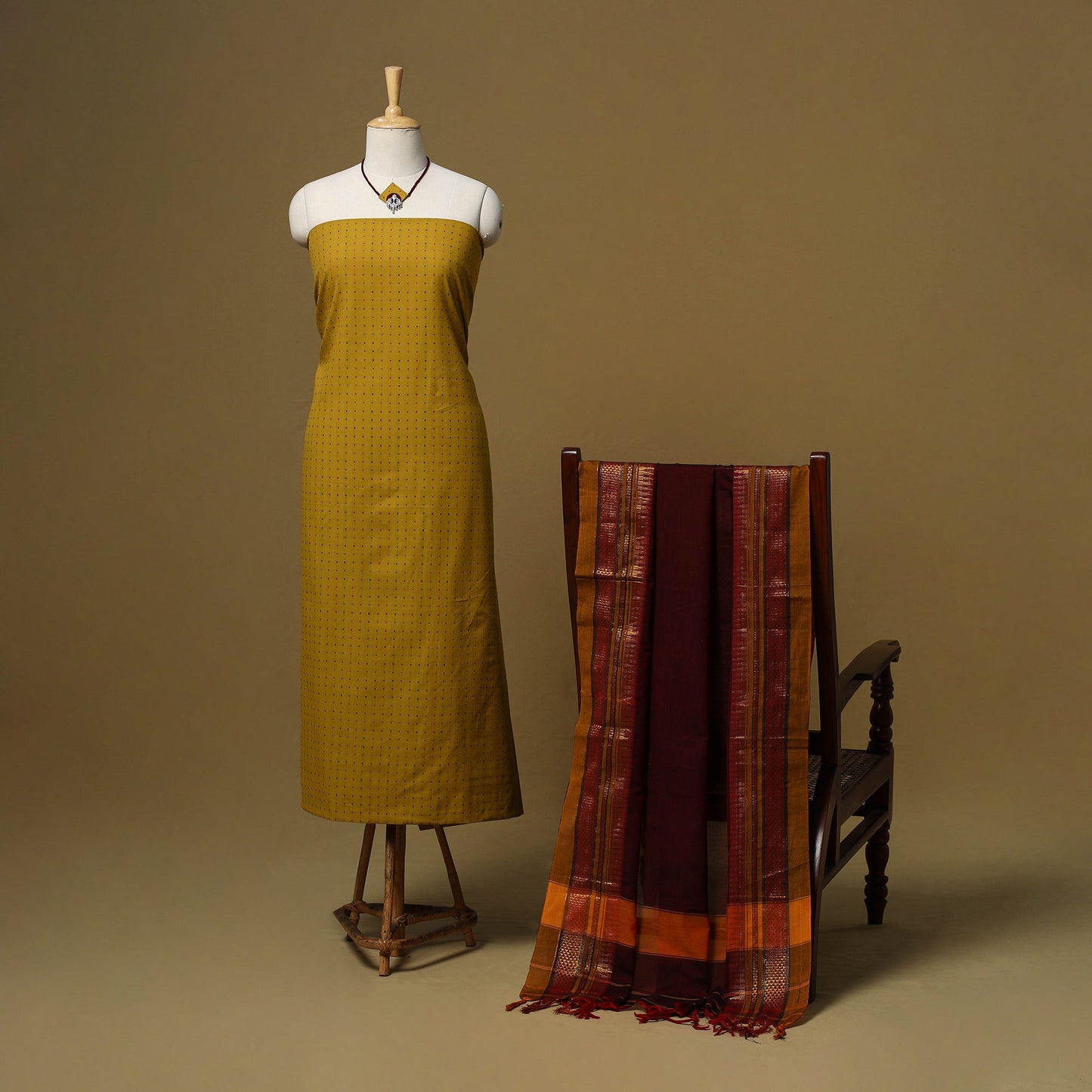 Jacquard cotton 2pc unstitched dress material