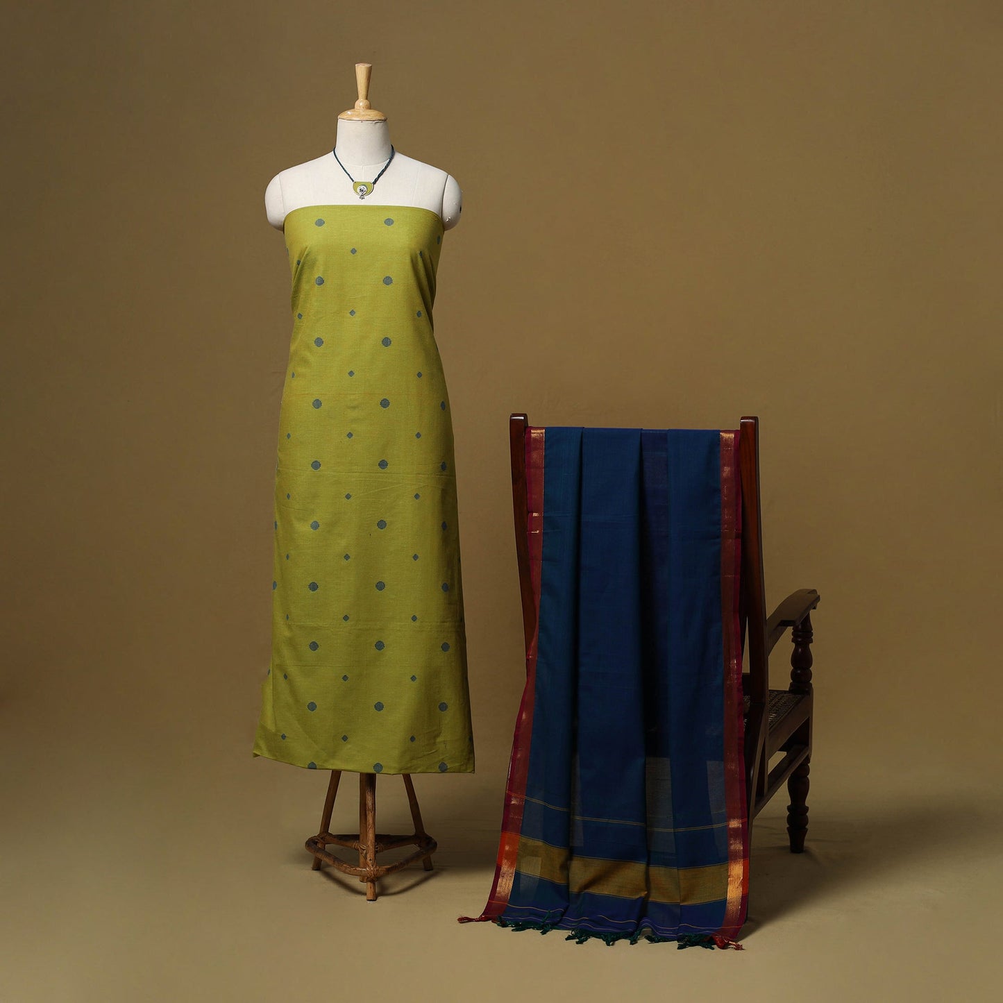 Jacquard cotton 2pc unstitched dress material