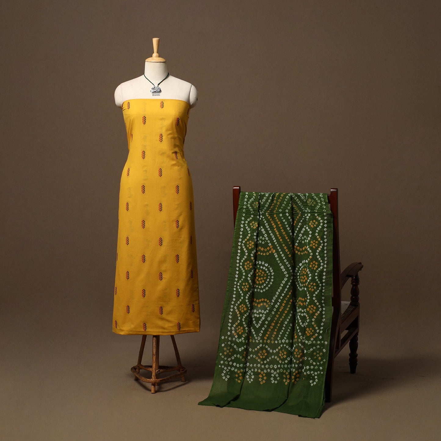 Jacquard cotton 2pc unstitched dress material