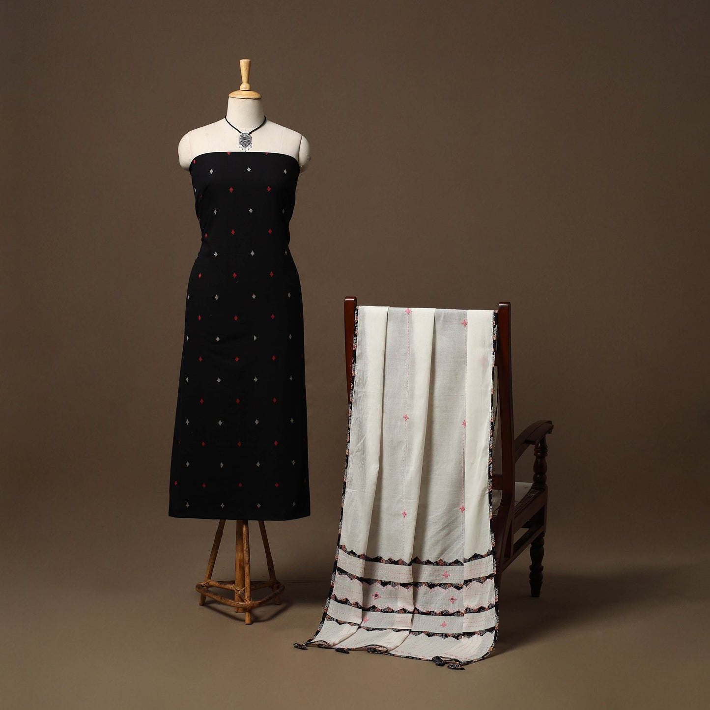 Jacquard cotton 2pc unstitched dress material