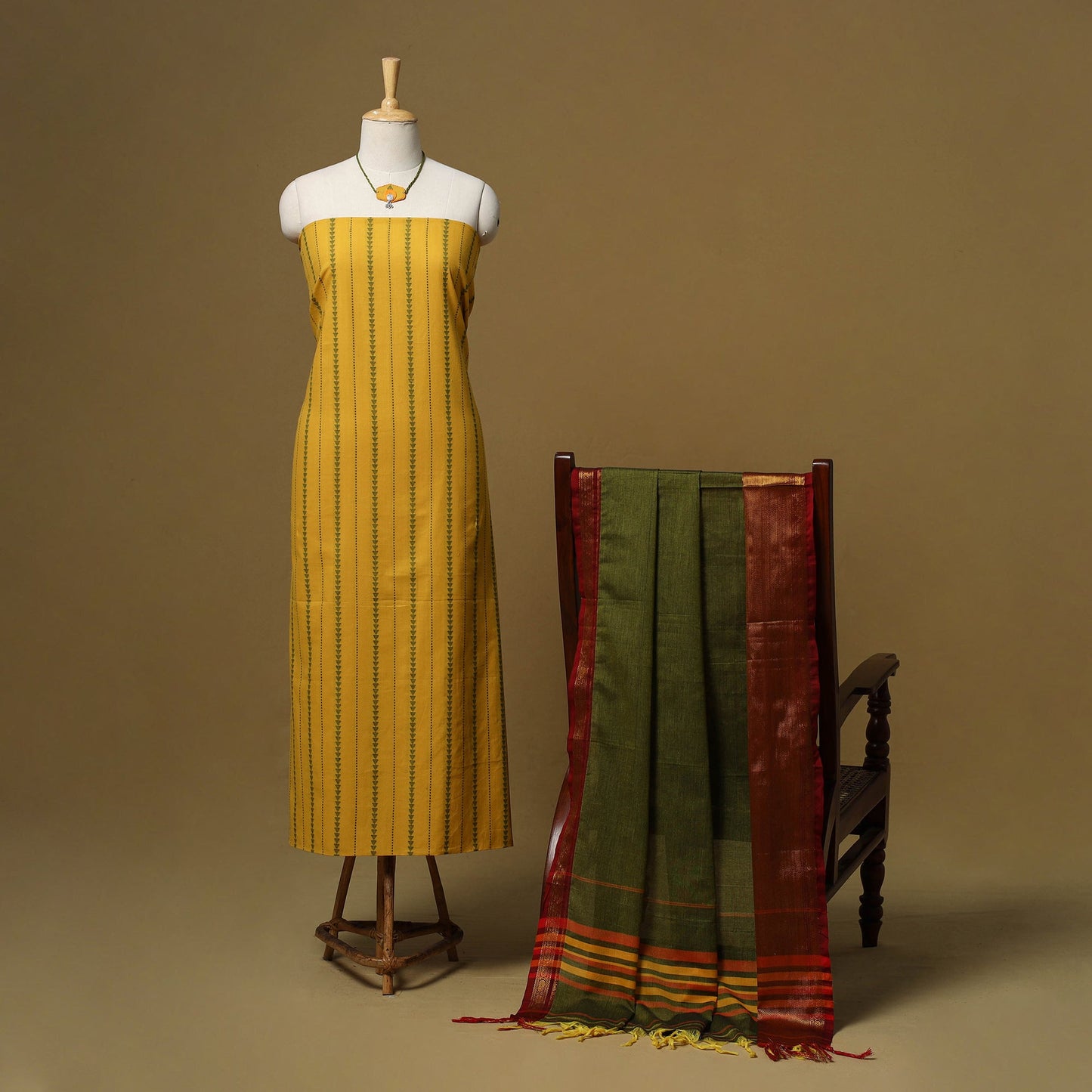 Jacquard cotton 2pc unstitched dress material