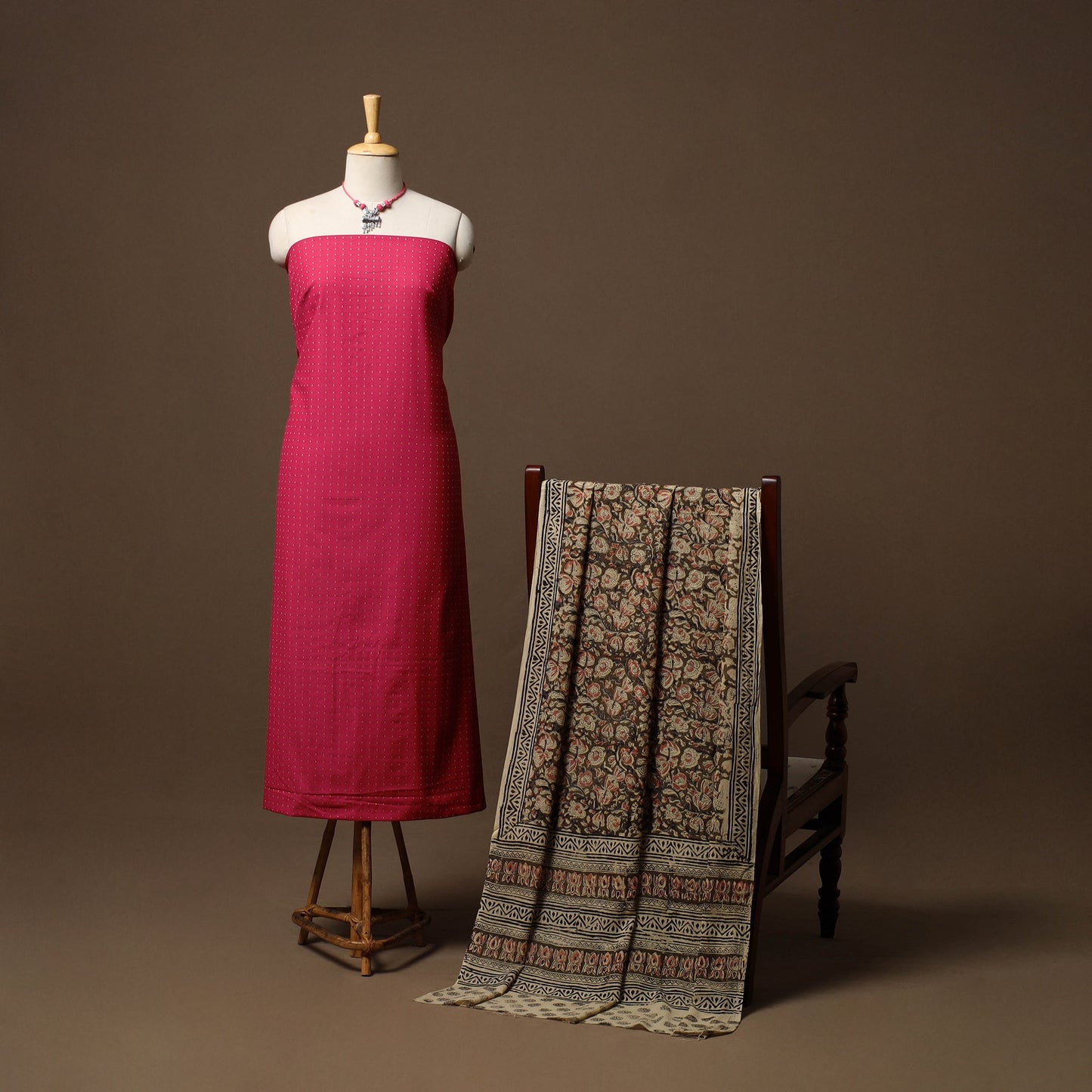 Jacquard cotton 2pc unstitched dress material