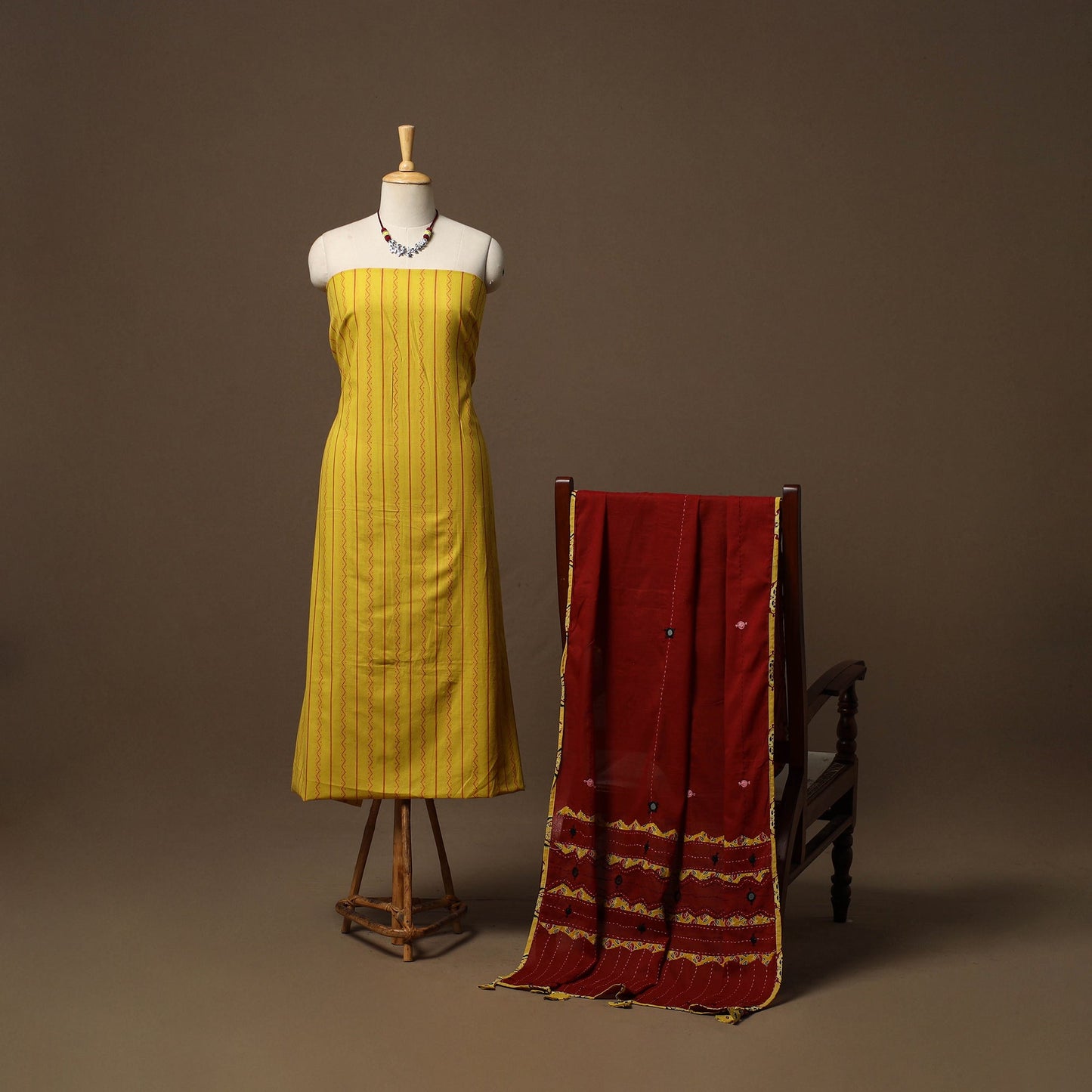 Jacquard cotton 2pc unstitched dress material