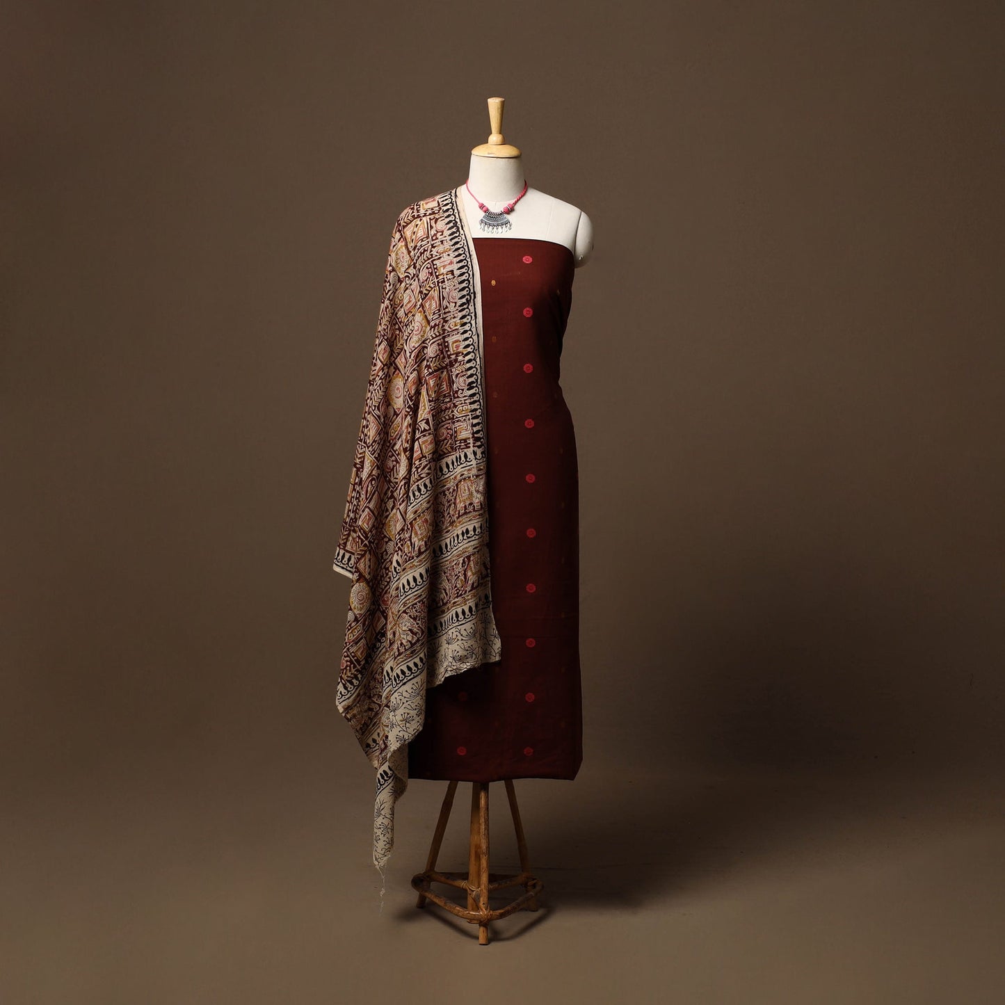 Jacquard cotton 2pc unstitched dress material