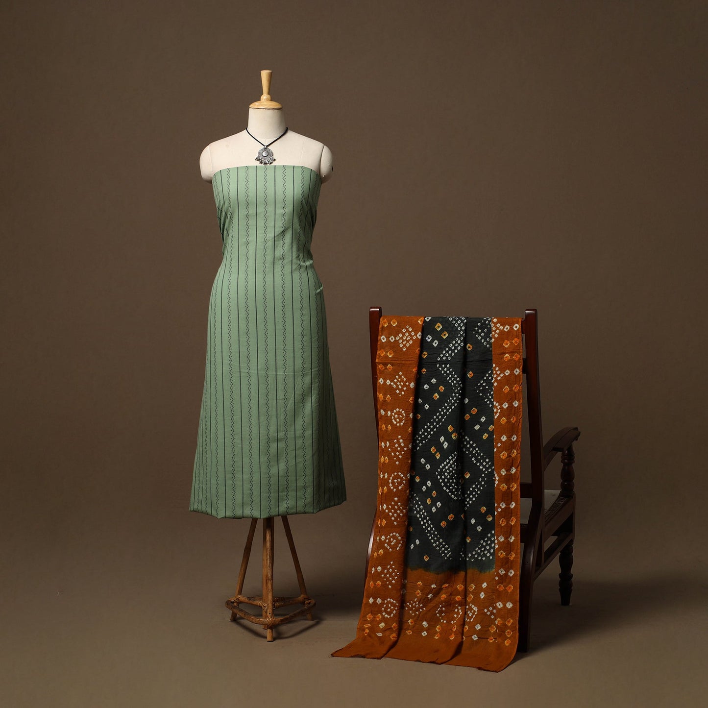 Jacquard cotton 2pc unstitched dress material