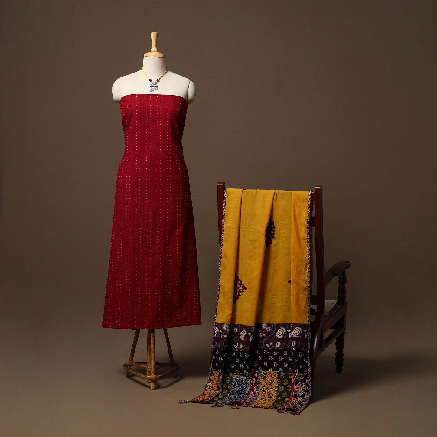 Jacquard cotton 2pc unstitched dress material