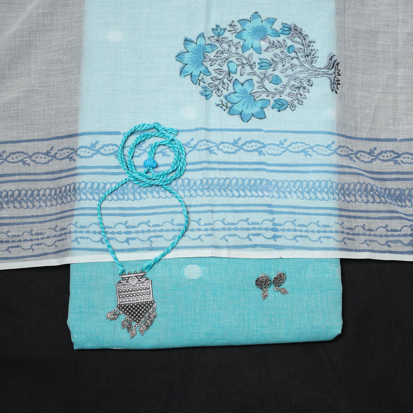 Jacquard cotton 2pc unstitched dress material