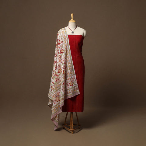 Jacquard cotton 2pc unstitched dress material