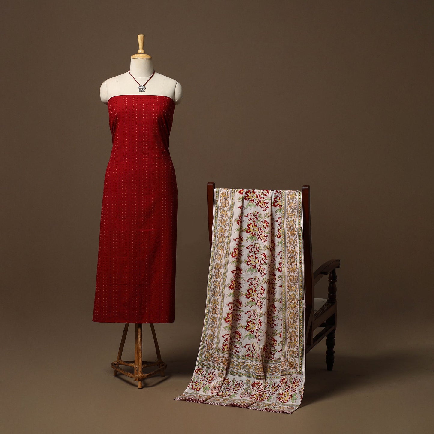 Jacquard cotton 2pc unstitched dress material