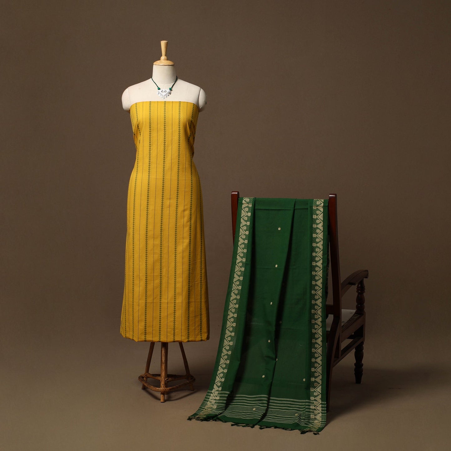 Jacquard cotton 2pc unstitched dress material