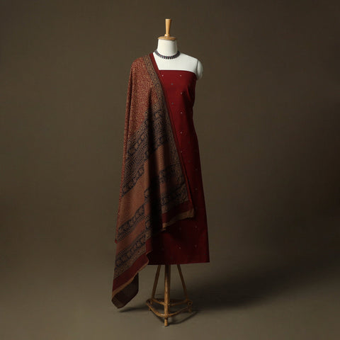 Jacquard cotton 2pc unstitched dress material kurta set 64