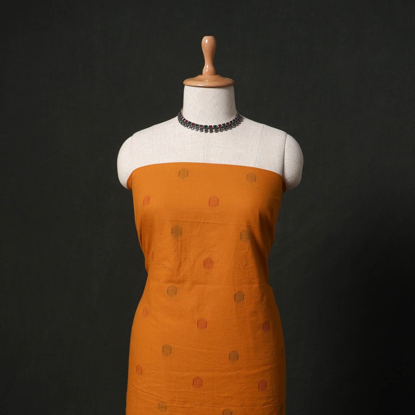 Jacquard cotton 2pc unstitched dress material kurta set