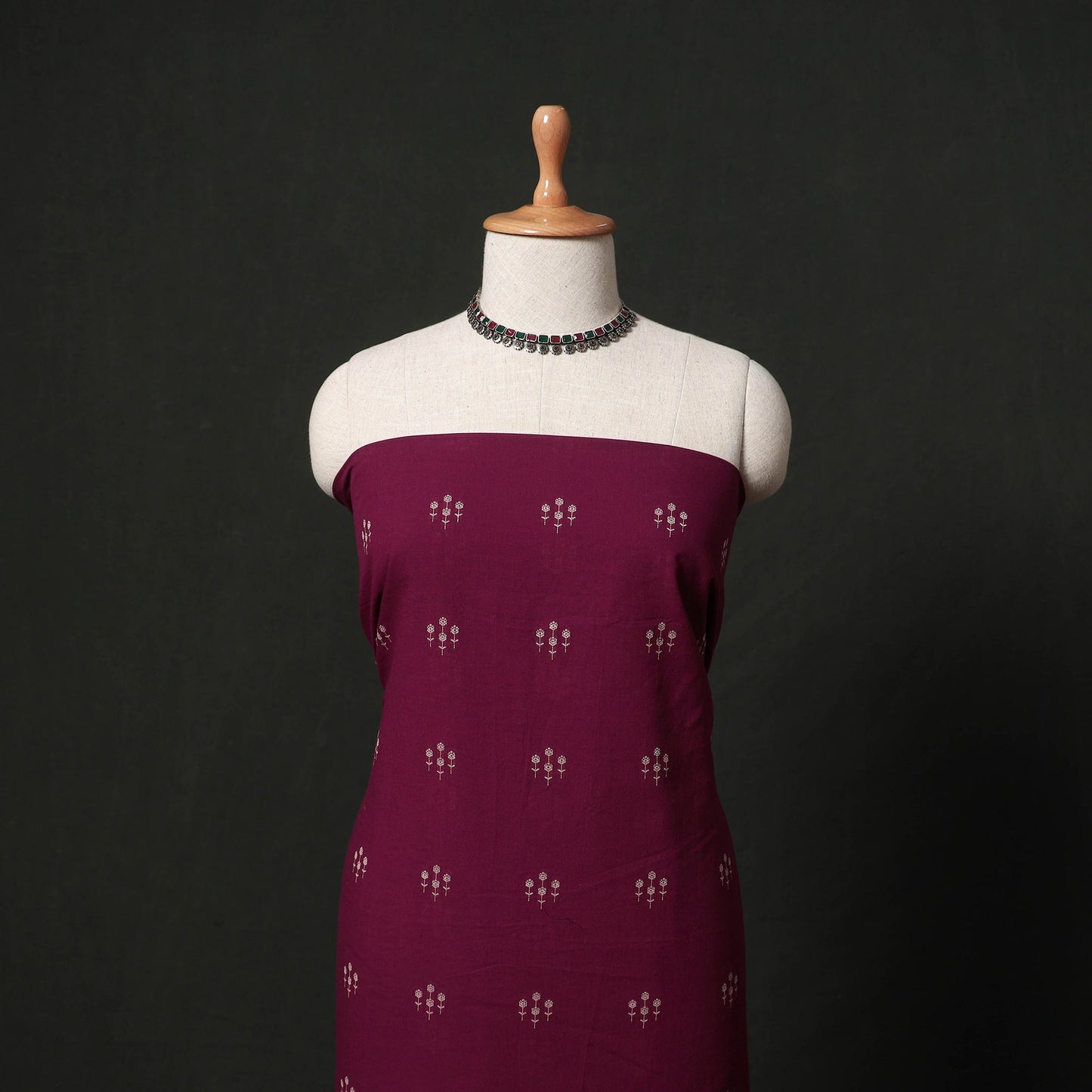 Jacquard cotton 2pc unstitched dress material kurta set
