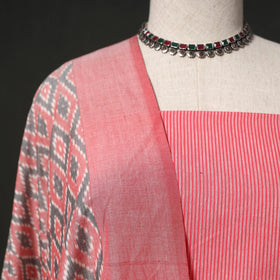 Jacquard cotton 2pc unstitched dress material kurta set