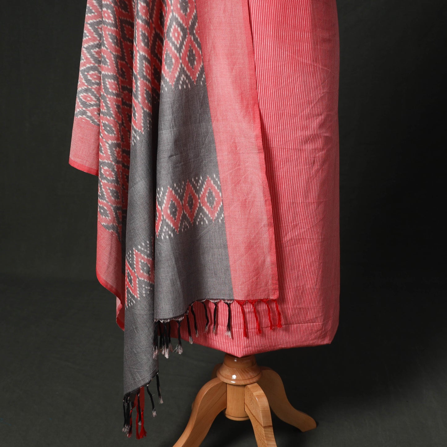 Jacquard cotton 2pc unstitched dress material kurta set