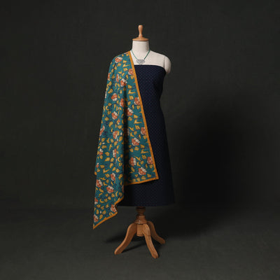 Jacquard cotton 2pc unstitched dress material kurta set