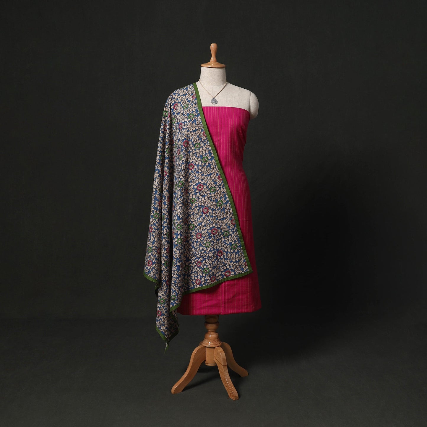 Jacquard cotton 2pc unstitched dress material kurta set