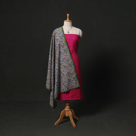 Jacquard cotton 2pc unstitched dress material kurta set