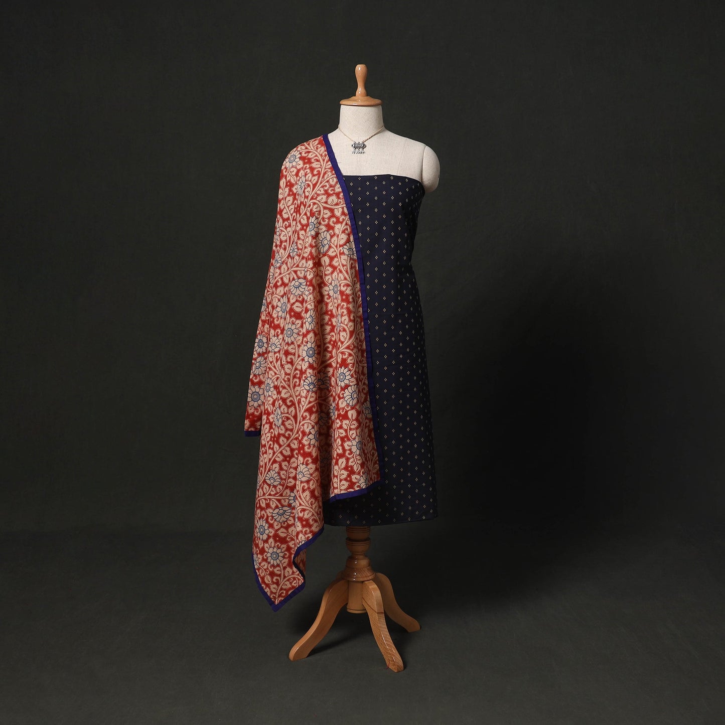 Jacquard cotton 2pc unstitched dress material kurta set