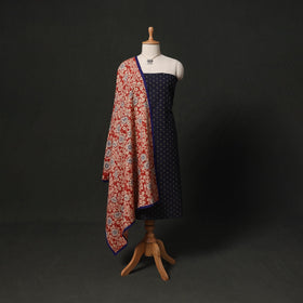Jacquard cotton 2pc unstitched dress material kurta set