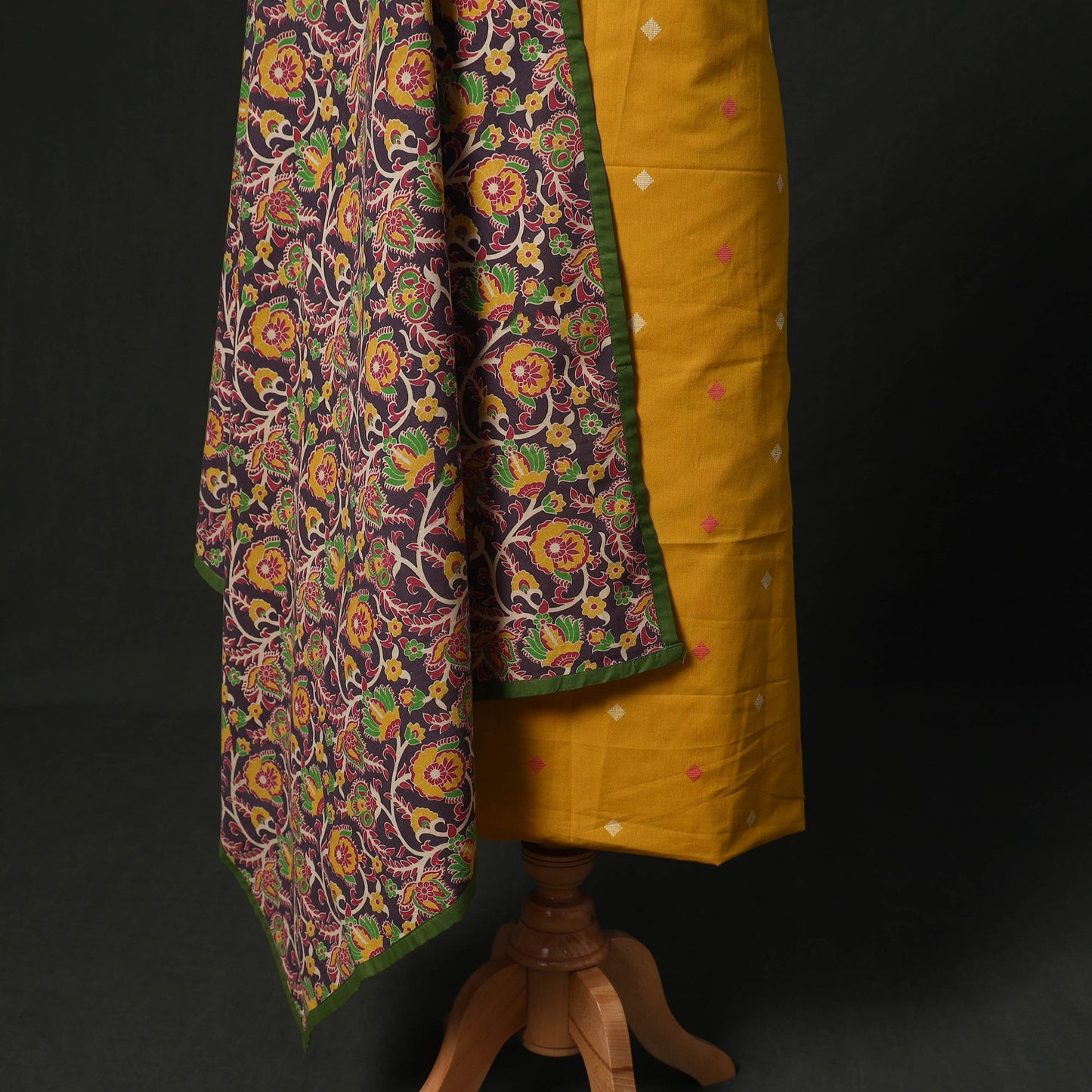 Jacquard cotton 2pc unstitched dress material kurta set