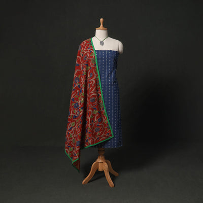 Jacquard cotton 2pc unstitched dress material kurta set