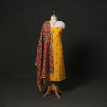 Jacquard cotton 2pc unstitched dress material kurta set