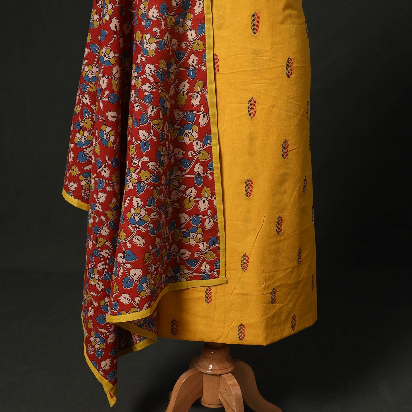 Jacquard cotton 2pc unstitched dress material kurta set
