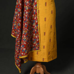 Jacquard cotton 2pc unstitched dress material kurta set