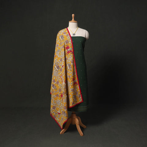 Jacquard cotton 2pc unstitched dress material kurta set