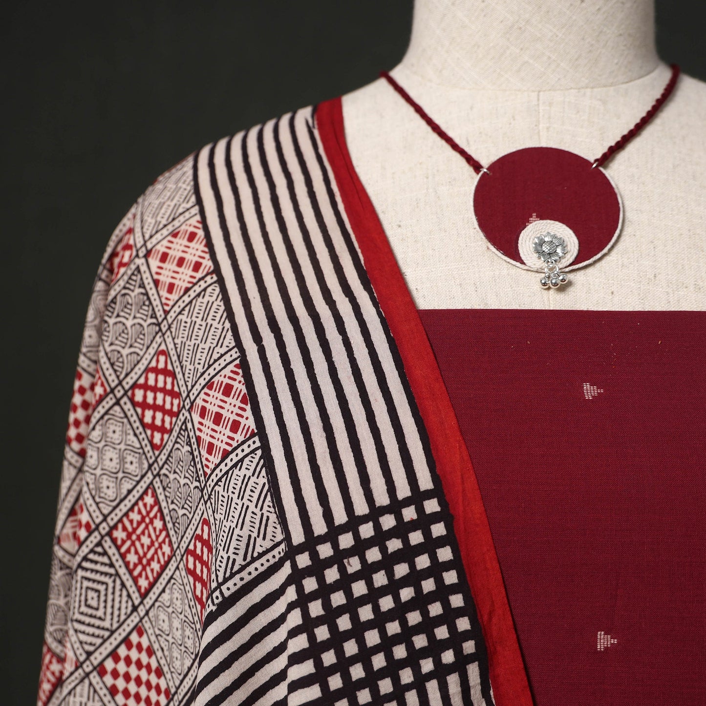 Jacquard cotton 2pc unstitched dress material kurta set