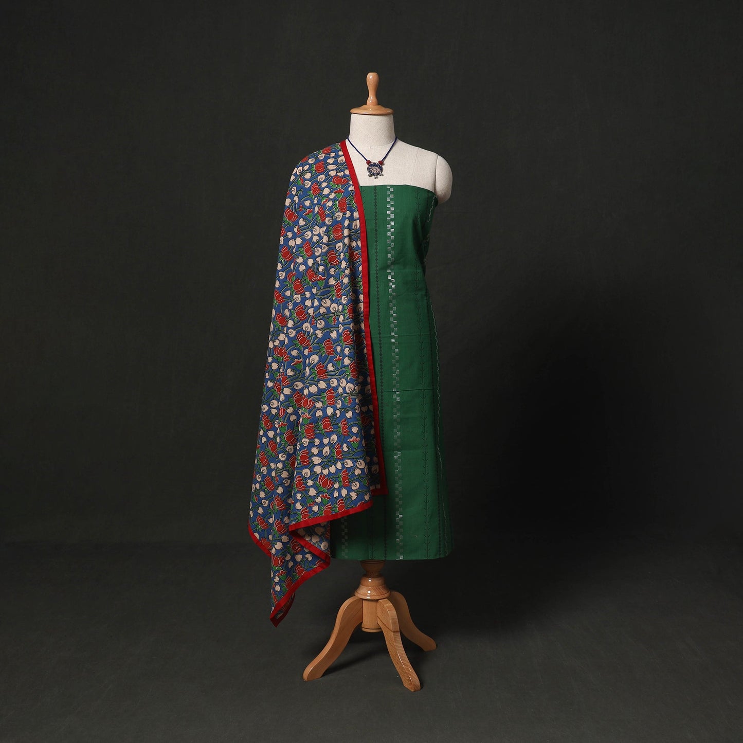 Jacquard cotton 2pc unstitched dress material kurta set