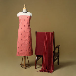 Jacquard cotton 3pc unstitched dress material 07