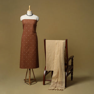 Jacquard cotton 3pc unstitched dress material 09