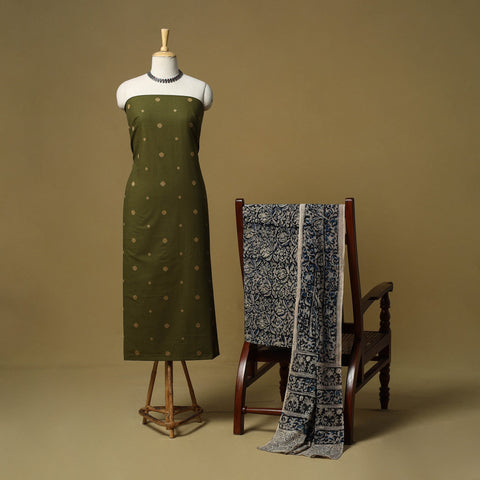 Jacquard cotton 3pc unstitched dress material 151