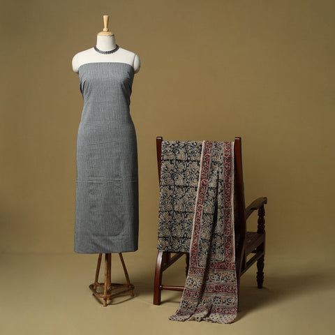 Jacquard cotton 3pc unstitched dress material 156