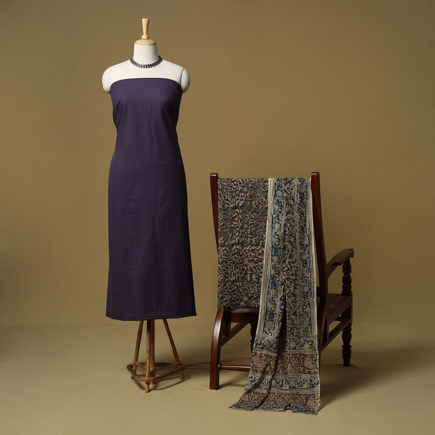 Jacquard cotton 3pc unstitched dress material 157