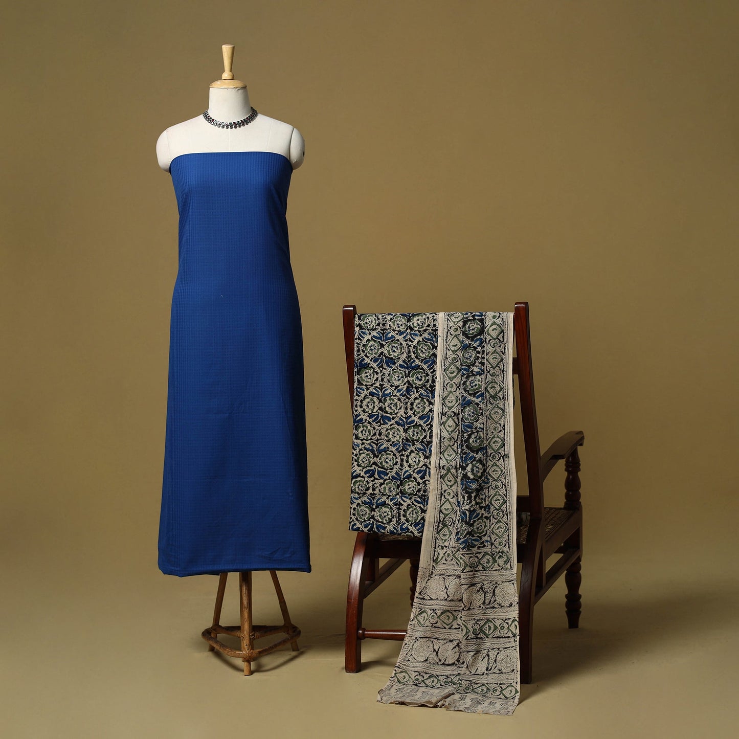 Jacquard cotton 3pc unstitched dress material 161