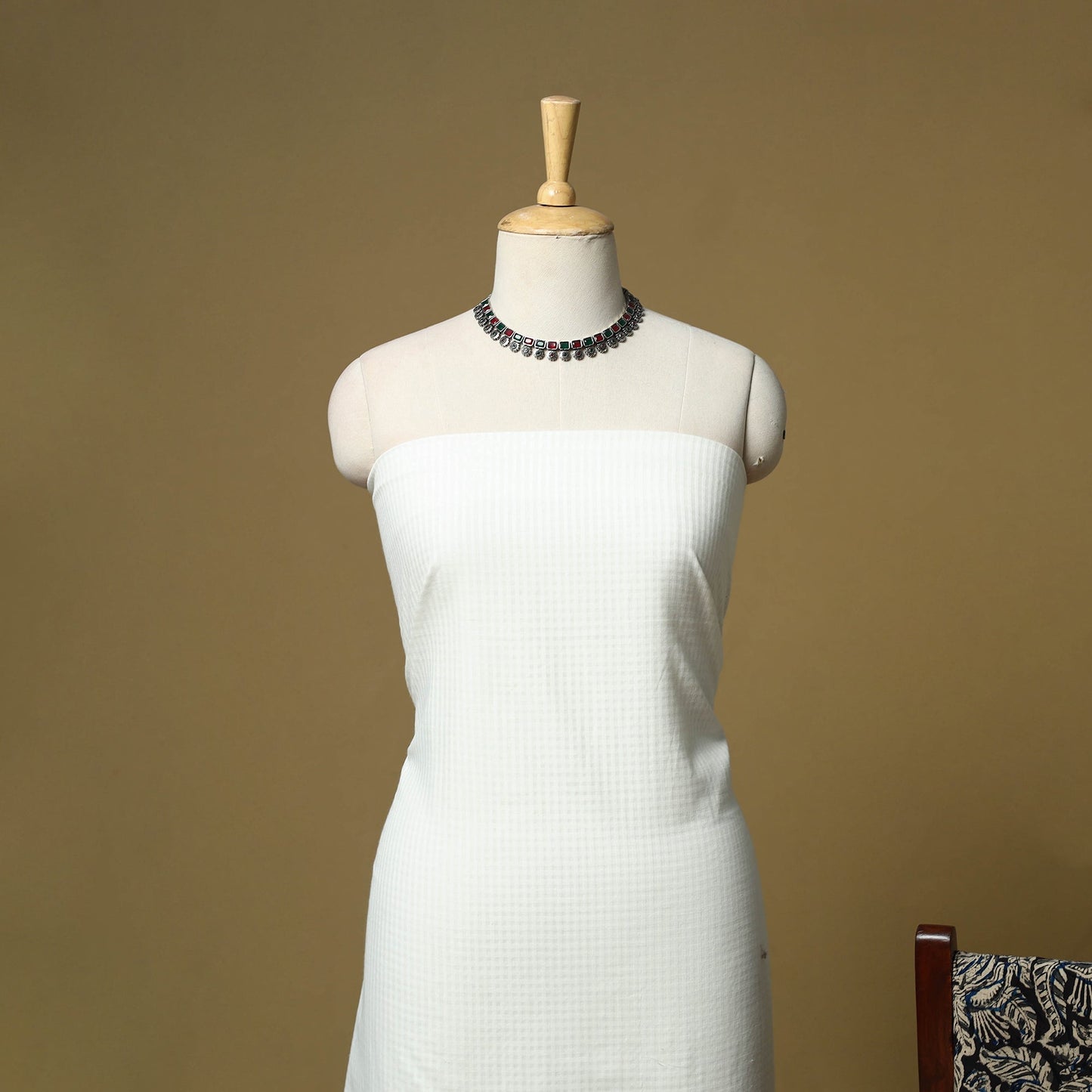 Jacquard cotton 3pc unstitched dress material 162