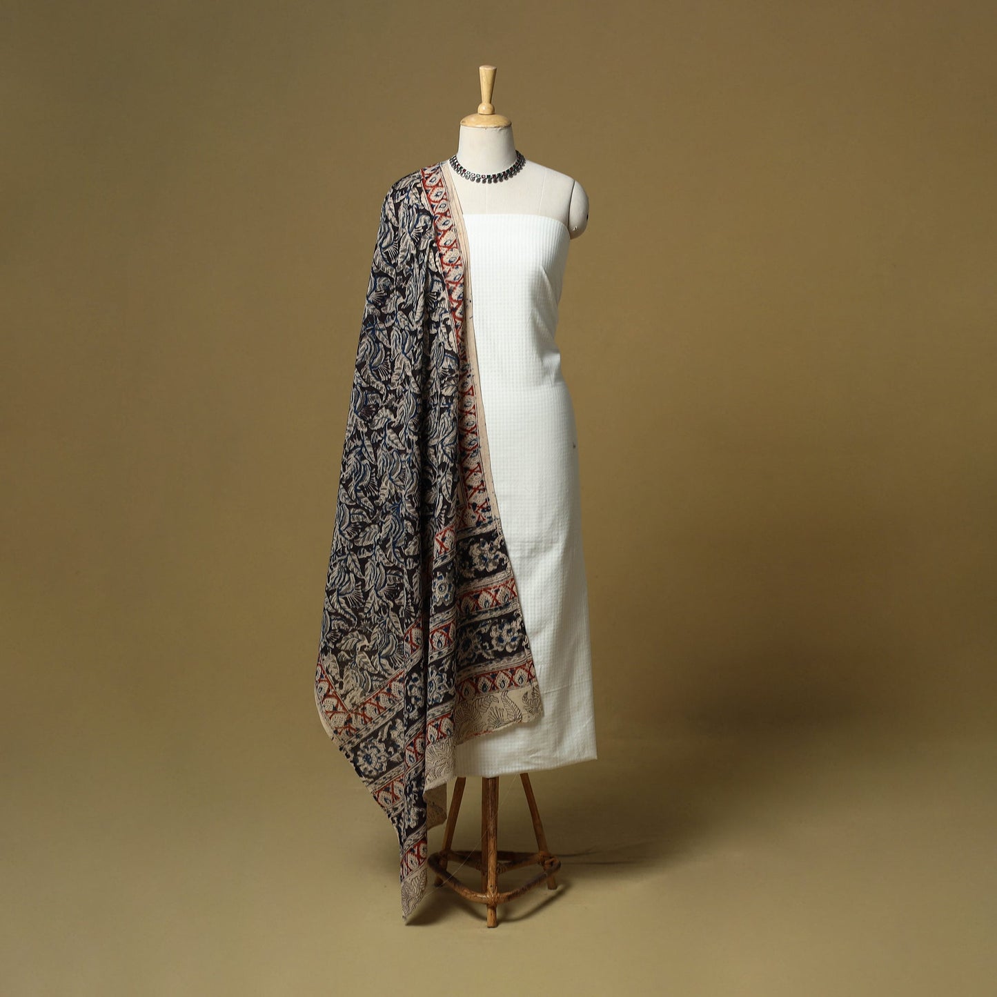 Jacquard cotton 3pc unstitched dress material 162